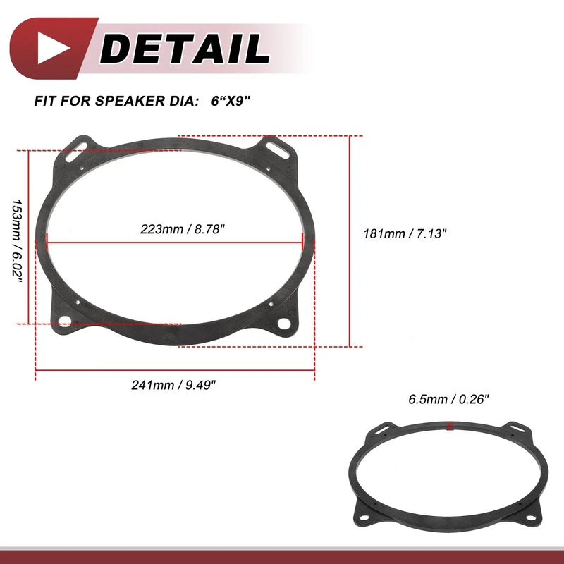 Toyota Camry 2002-2011 6"x9" 2 Pcs Speaker Spacer Ring Adaptor