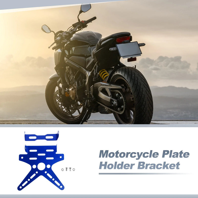 Motorcycle Plate Mount Aluminum Alloy Blue 26*10 mm Hole