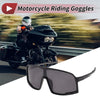Set Motorcycle Riding Goggles Black Lens Black Gray Frame PC UV400