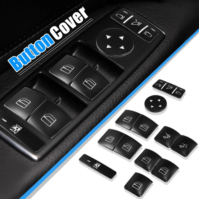 Mercedes-Benz Car Front Door Armrest Window Switch Button Covers Set