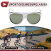 1 Pc Motorcycle Riding Goggles Green Lens White Frame Tri-acetel Cellulose