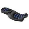 Harley Road Glide King (2009-2023) Black Blue Rider Driver Passenger Seat