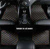 4 x PU Leather Car Floor Mats Black & Beige