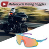 Motorcycle Riding Colorful Lens Blue Red Frame Tri-Acetyl Cellulos Goggles