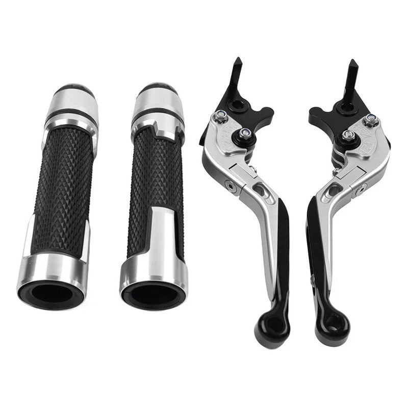 Ducati Panigale Silver Extendable Brake Clutch Lever Grip Set (2016-2020)