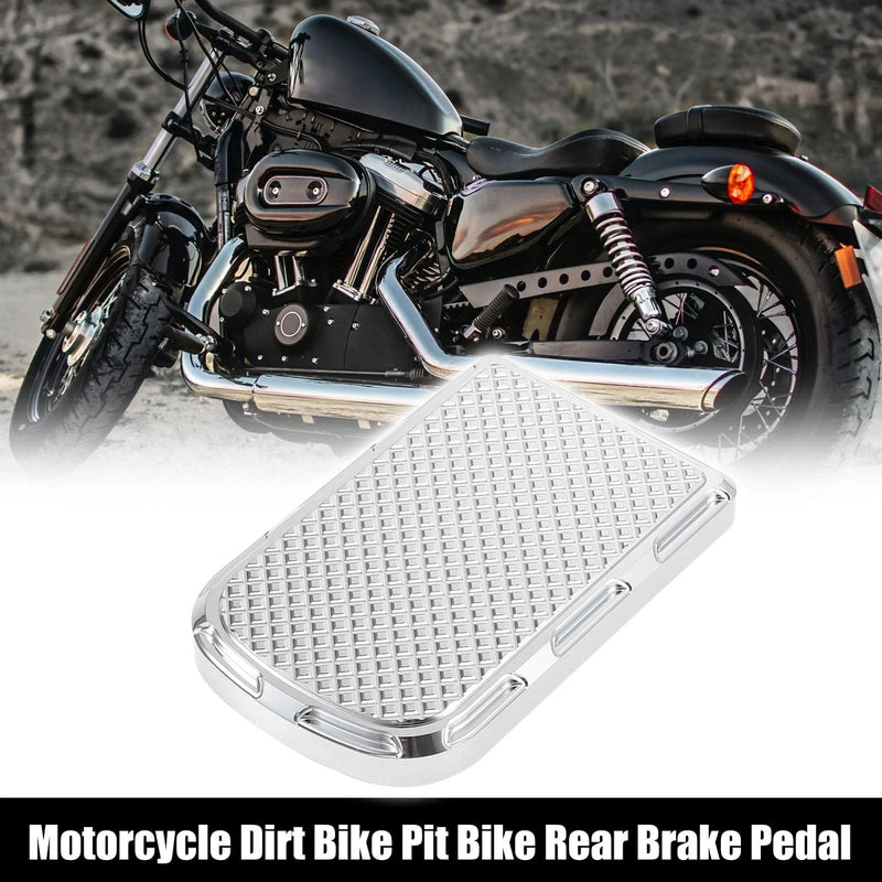 Harley Rear Brake Pedal Step Plate Silver Tone
