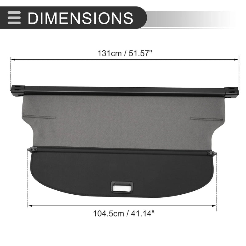 Jeep Cherokee 2019-2023 Gloss Black Retractable Cargo Cover