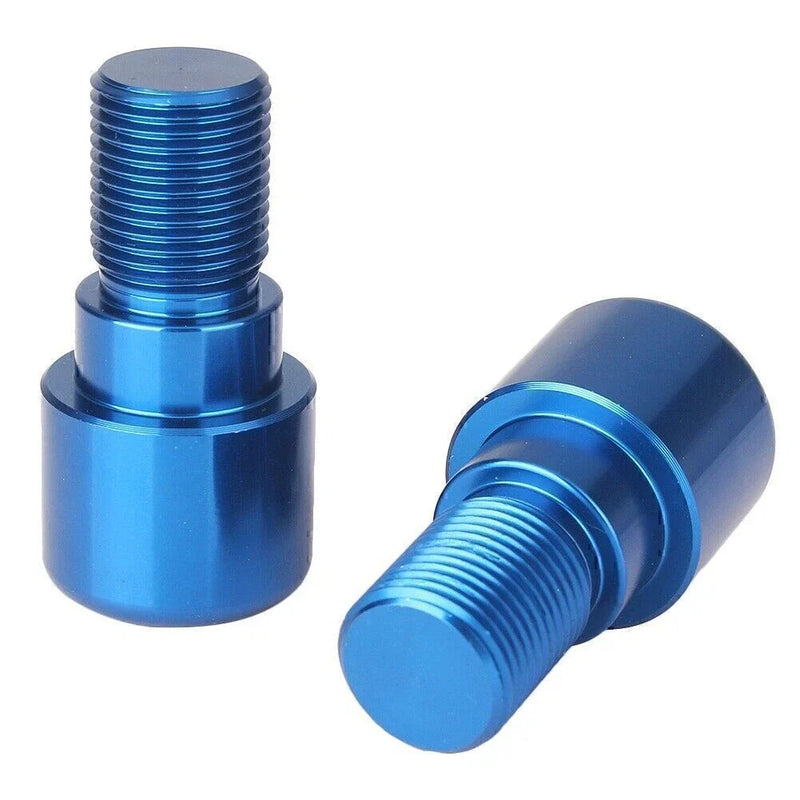 Motorcycle Dirt Bike 18mm Blue Handlebar Grips & End Cap Plugs
