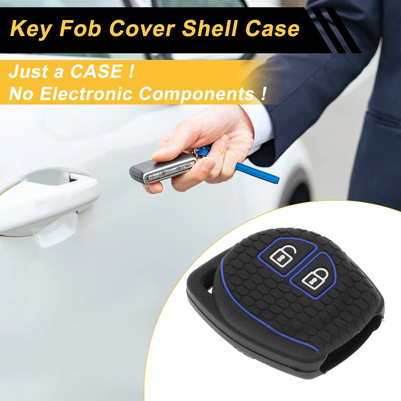 Suzuki Alto (2009-2014) - 2 Buttons Black Blue Line Key Case