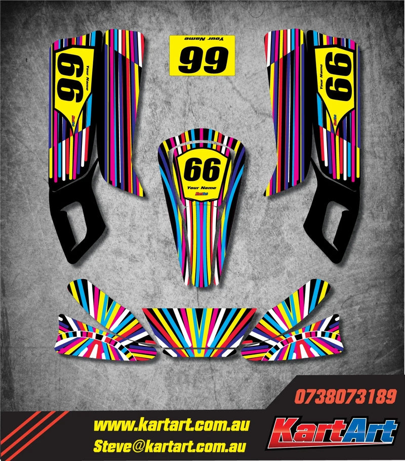 Arrow AX9 Kart - Vivid Style Decals Custom KART ART Sticker Kit
