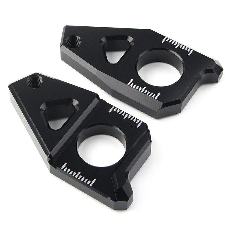 Yamaha YZF R1 FZ8 FZ1 TMAX 530 Black Axle Spindle Chain Adjuster Blocks