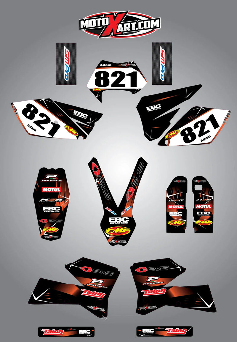 KTM EXC Series Barbed Style Full Graphics Kit Stickers (2005-2007)