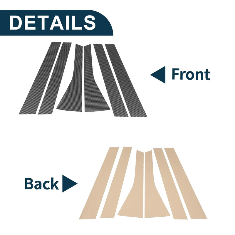 Honda Fit (2009-2012) Carbon Fiber 6 Pcs Door Pillar Window Trim