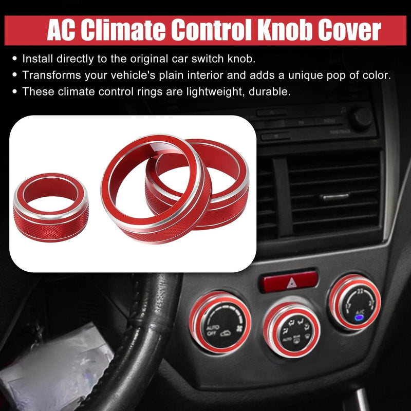 Subaru Forester, Impreza 3pcs AC Climate Control Knob Rings (2008-2023)