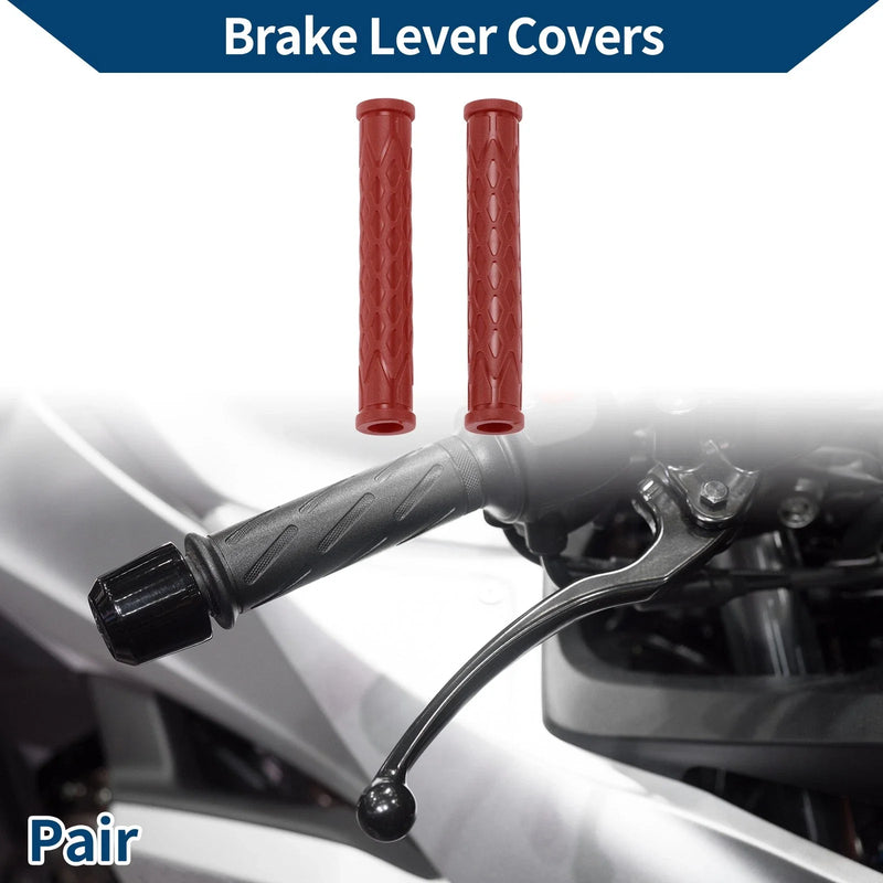 Motorcycle Wine Red 1 Pair 3/8" 10mm Brake Lever Cover Sleeve