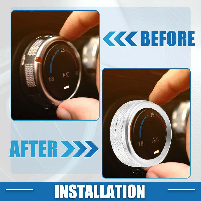 Jeep Wrangler JL JLU 2018-2022 Silver Tone Air Conditioner Knobs (3 x)