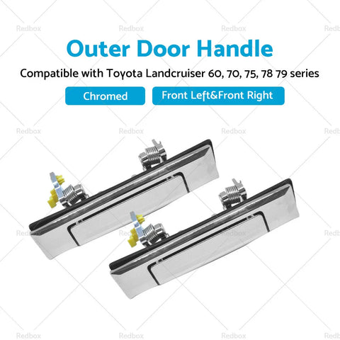 Toyota Landcruiser 60 70 75 78 79 80 Chrome Door Handles Pair (1980-2007)