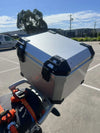 45L Waterproof Motorcycle Tail Box Scooter Trunk Silver Luggage Storage