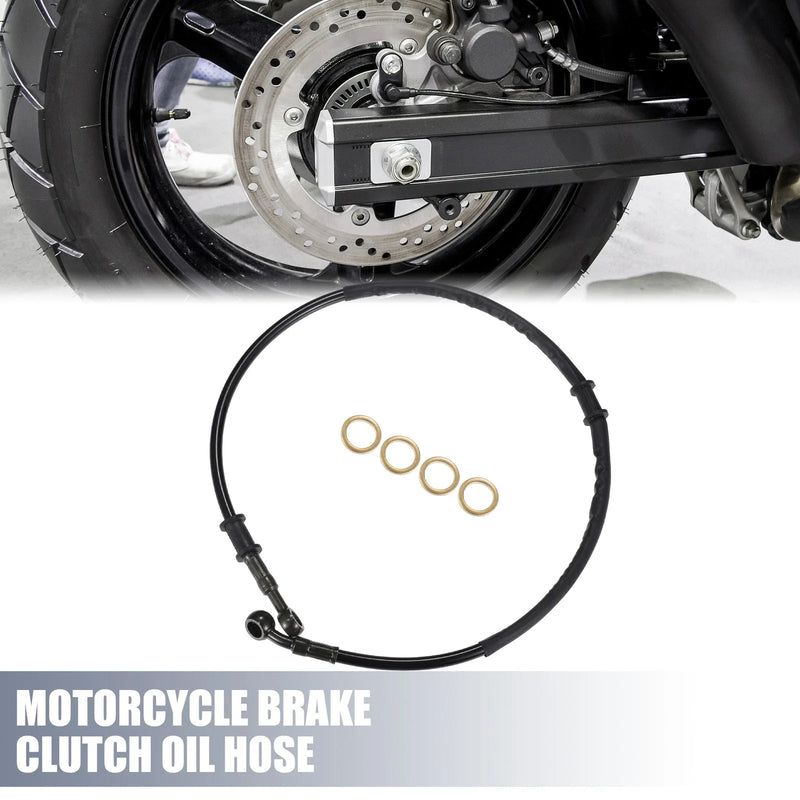Motorcycle Brake Clutch Throttle Pipe Black Set 75cm Oil Hose