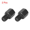 2 x 8mm LH to 10mm LH Black Motorcycle Rearview Mirror Adapter Bolt Screw