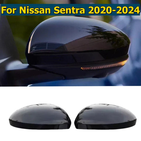 Nissan Sentra Glossy Black Side Rearview Mirror Cover Cap (2020–2024)