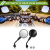 M8 Motorcycle M8 Rear View Mirrors Round Shape Handlebar Mirrors Black Iron