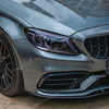 Benz C Class W205 C63 AMG Front Spoiler Lip Splitter Kit (2015-2022)