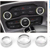 Dodge Challenger 2015-2019 Silver Aluminum AC Radio Switch Knob Trim Bezels