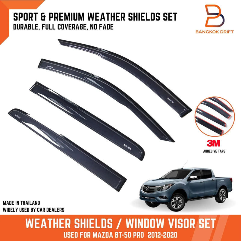 Mazda BT-50 BT50 12-20 Dual Cab Weather Shield Window Visor Rain Guard