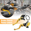 Pair Brake Clutch Pump Lever 7/8" 22mm Motorcycle Handlebar Gold Tone
