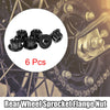 Bicycle Motorcycle 6pcs Titanium Alloy M8 Pitch 1.25mm Flange Bolt Nut