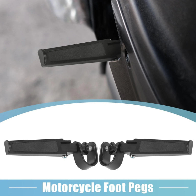 Motorcycle 1 Pair Foot Pegs 360 Rotate Aluminum Alloy Black 25mm 32mm