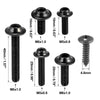 Motorcycle Bolts & Screws 137pcs Black Motorcycle Fairing Fasteners Mounting Washers Nuts