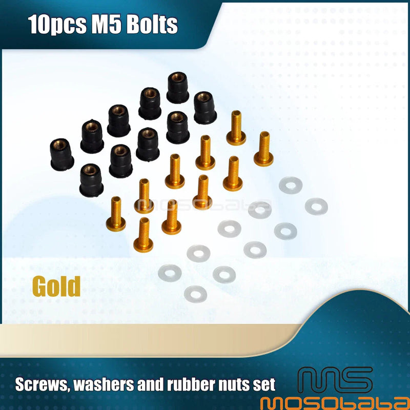 Honda Yamaha Suzuki M5 Rubber Nuts 18mm Bolts/Screws