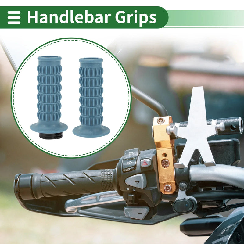 25mm Motorcycle Hand Grips Cover Handlebar Cover TPU Gray Blue