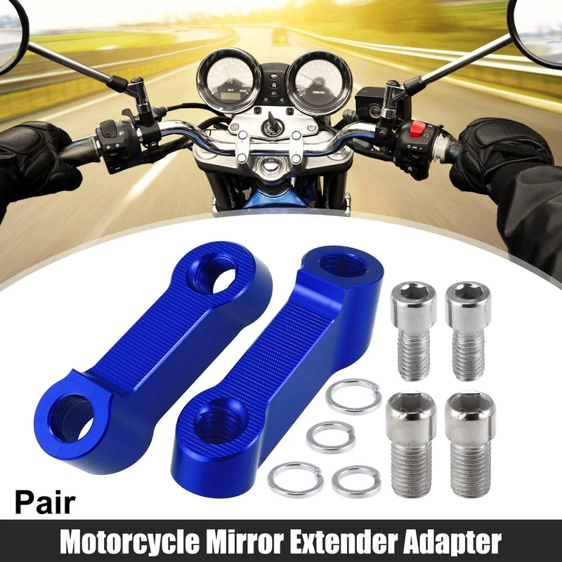 Honda Yamaha Pair 10mm 8mm Mirror Extender Adapter