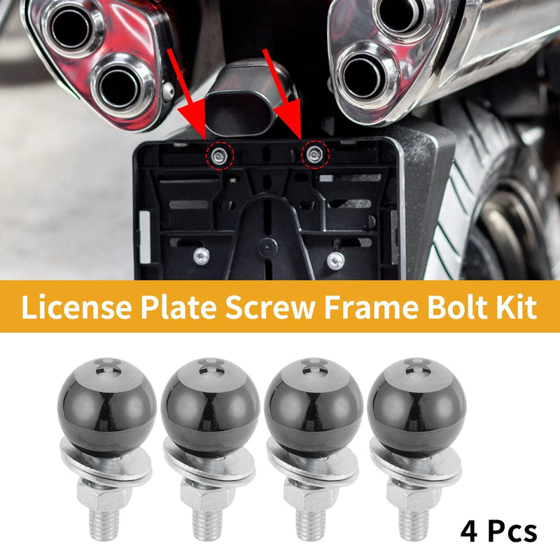 Universal Motorcycle License Plate Screws Covers / 40mm / 4 x