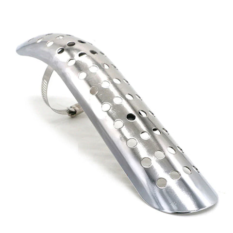 Universal Motorcycle Silver Exhaust Muffler Pipe Heat Shield Cover