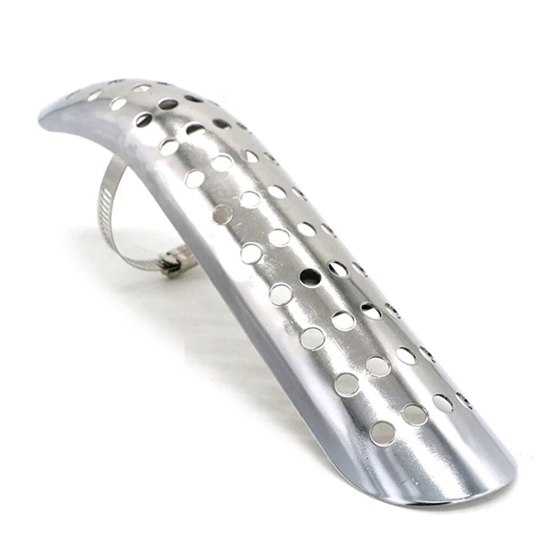 Universal Motorcycle Silver Exhaust Muffler Pipe Heat Shield Cover