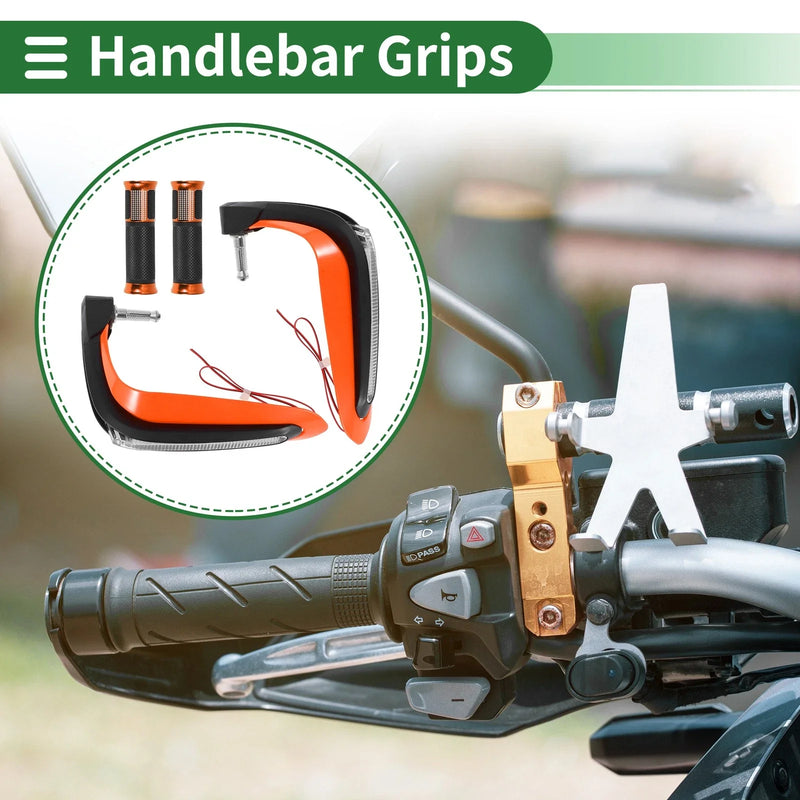 Motorcycle Hand Grips Cover Kit Handlebar Aluminum Alloy Orange