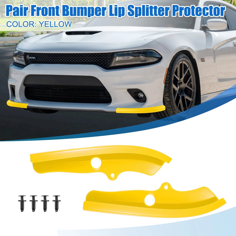 Dodge Challenger 1 x Pair Front Bumper Lip Splitter Protector Yellow