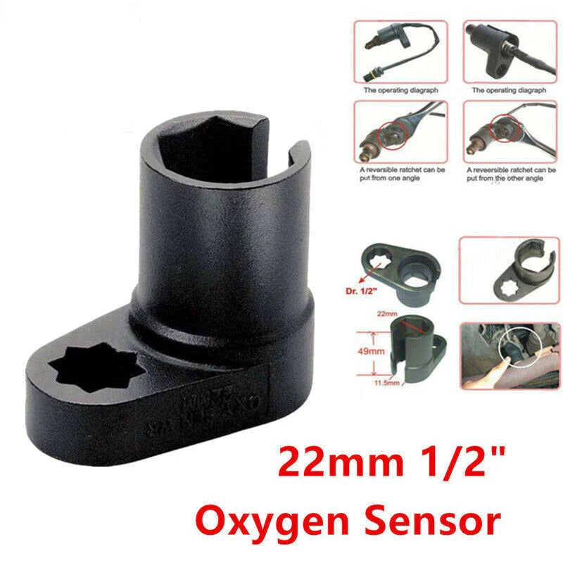 Universal Vehicles 22mm 1/2" O2 Oxygen Sensor Offset Wrench