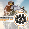 Motorcycle 20 x M4 4mm Black Rubber Windshield Screws Bolts Nut