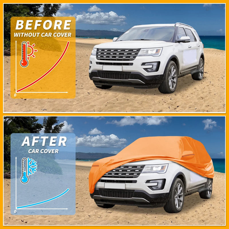 Ford Explorer (2011-2023) - Orange 210D-PU Waterproof All Weather Car Cover