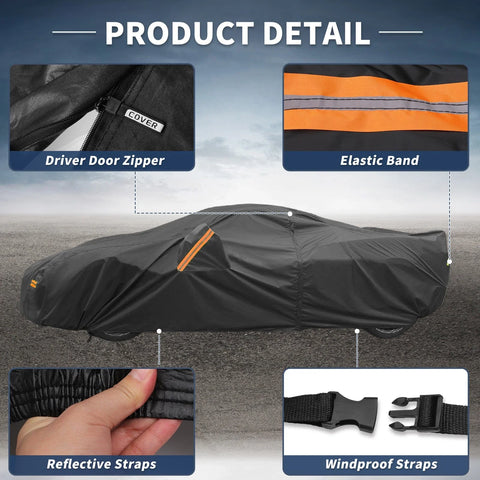 Chevrolet Corvette Aluminum Film Waterproof Car Cover with Driver Zipper