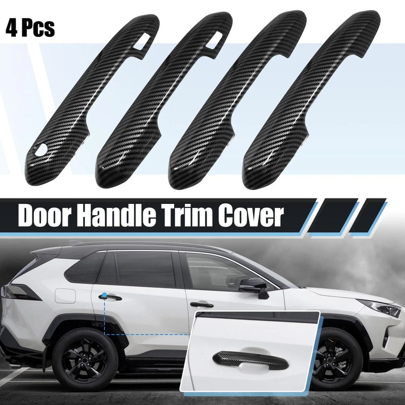 Toyota RAV4 4 x Door Handle Cover Trim Carbon Fiber (2019–2021)