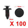Toyota Prado Corolla RAV4 100 Pcs Black Car Bumper Rivets