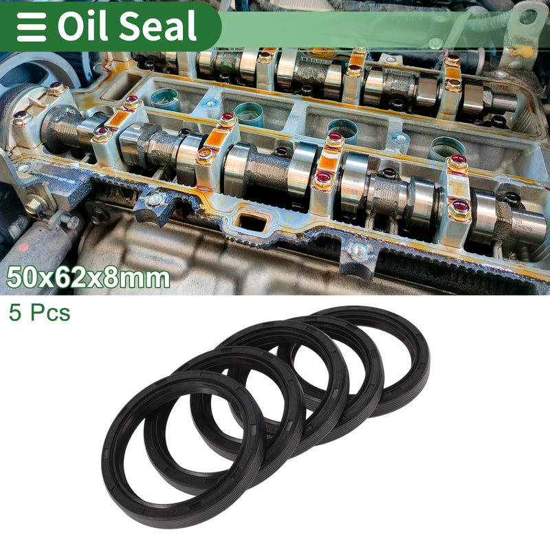 Oil Seal 50x62x8mm NBR Rubber Black 5 x