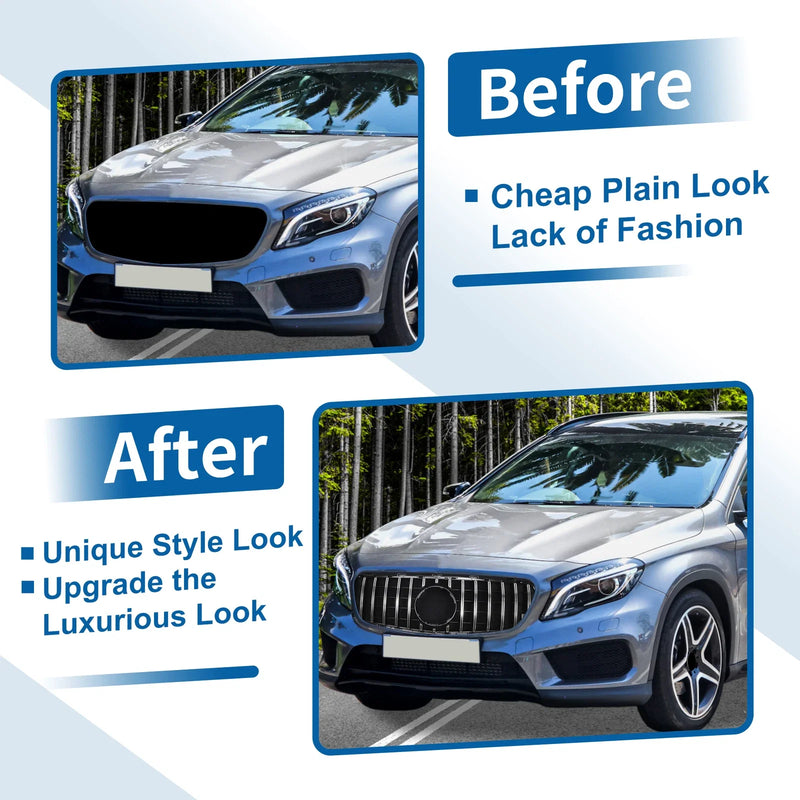 Mercedes-Benz GLA Class Chrome Silver Front Upper Bumper Grille (2015-2023)