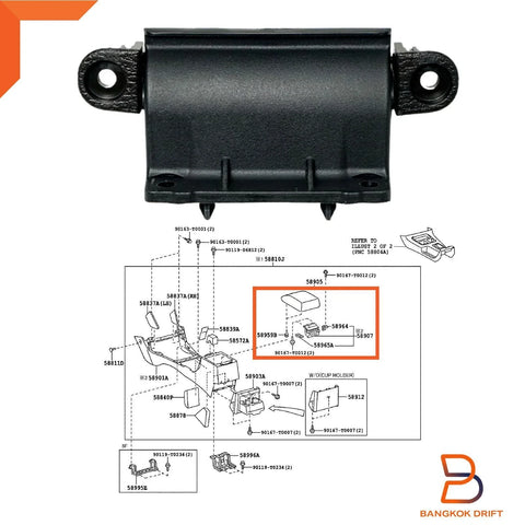 Toyota Hilux Fortuner Genuine Armrest Console Box Hinge (2005-2015)